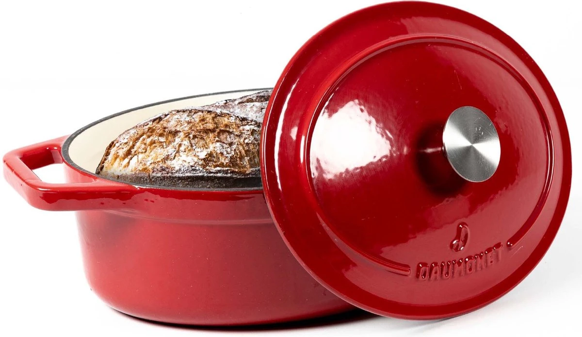 Daumonet Bocuse Rouge Gietijzeren Braadpan - Sudderpan Kersen Rood - Ovaal - Ø 29 Cm - 3 Liter - PFAS & PFOA Vrij - Emaille - Geschikt Voor Alle Warmtebronnen - Elektrisch - Gas - Halogeen - Inductie - Keramisch - Vaatwasserbestendig 3 Daumonet Bocuse Rouge Gietijzeren Braadpan - Sudderpan Kersen Rood - Ovaal - Ø 29 Cm - 3 Liter - PFAS & PFOA Vrij - Emaille - Geschikt Voor Alle Warmtebronnen - Elektrisch - Gas - Halogeen - Inductie - Keramisch - Vaatwasserbestendig