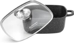 Edënbërg Stonetec Line - 8-delige Luxe Pannenset Van Gesmeed Aluminium - Zwart -Pot Kortingswinkel 1200x694