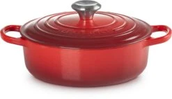 Le Creuset - Gietijzeren - Lage Braadpan - 24cm - Kersenrood -Pot Kortingswinkel 1200x695 2