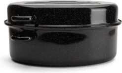 Emalia Geëmailleerde Braadpan Met Deksel 7L - Braadslede - Bakpan - Grillpan - Emaille - Zwart -Pot Kortingswinkel 1200x712 2