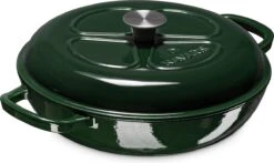 Navaris Gietijzeren Stoofpan Met Deksel- 3,5 Liter Gietijzeren Ovenschaal Van Email - Geschikt Voor Alle Warmtebronnen - Groen -Pot Kortingswinkel 1200x716 1
