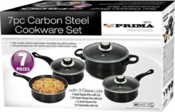 Prima Pannenset 7 Delig - Kleine Pannen - Zwart - Antiaanbaklaag - Kookset - Met Deksel - Kookpannen - Sauspan - Cadeau Voor Man En Vrouw -Pot Kortingswinkel 1200x768