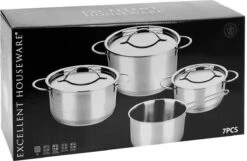 Excellent Houseware 7-delig Pannenset Van Rvs -Pot Kortingswinkel 1200x783