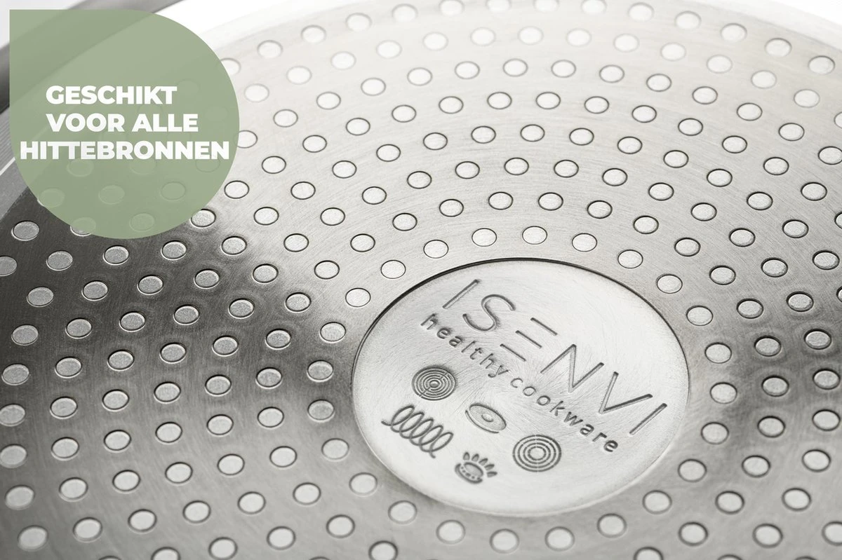 ISENVI Murray Keramische Wokpan 36 CM - RVS Greep 6 ISENVI Murray Keramische Wokpan 36 CM - RVS Greep - Afbeelding 4