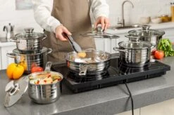 Swiss Pro + Pannenset - 12 Delig - RVS - Roestvrijstalen Kookgerei 18/10 -Pot Kortingswinkel 1200x799 2