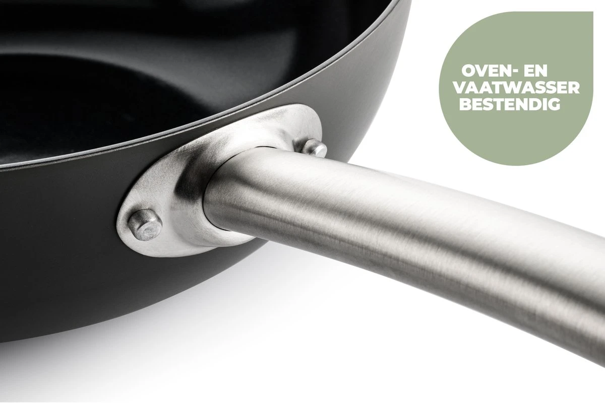ISENVI Murray Keramische Wokpan 36 CM - RVS Greep 4 ISENVI Murray Keramische Wokpan 36 CM - RVS Greep - Afbeelding 2