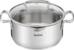 Tefal Duetto+ Pannenset -10 Delig- 5 Pannen - Kookpannenset - Zilver - Afdruipdeksels -Pot Kortingswinkel 1200x816