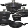 Cheffinger Pannenset - 10 Delig - Marmeren Coating - Inductie - Met Glazen Deksels - Zwart 1 Cheffinger Pannenset - 10 Delig - Marmeren Coating - Inductie - Met Glazen Deksels - Zwart -Pot Kortingswinkel 1200x836 2