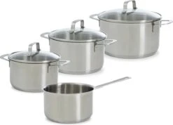 BK Bistro Pannenset - 4-delig - RVS - Glazen Deksel - Inductie -Pot Kortingswinkel 1200x863 1