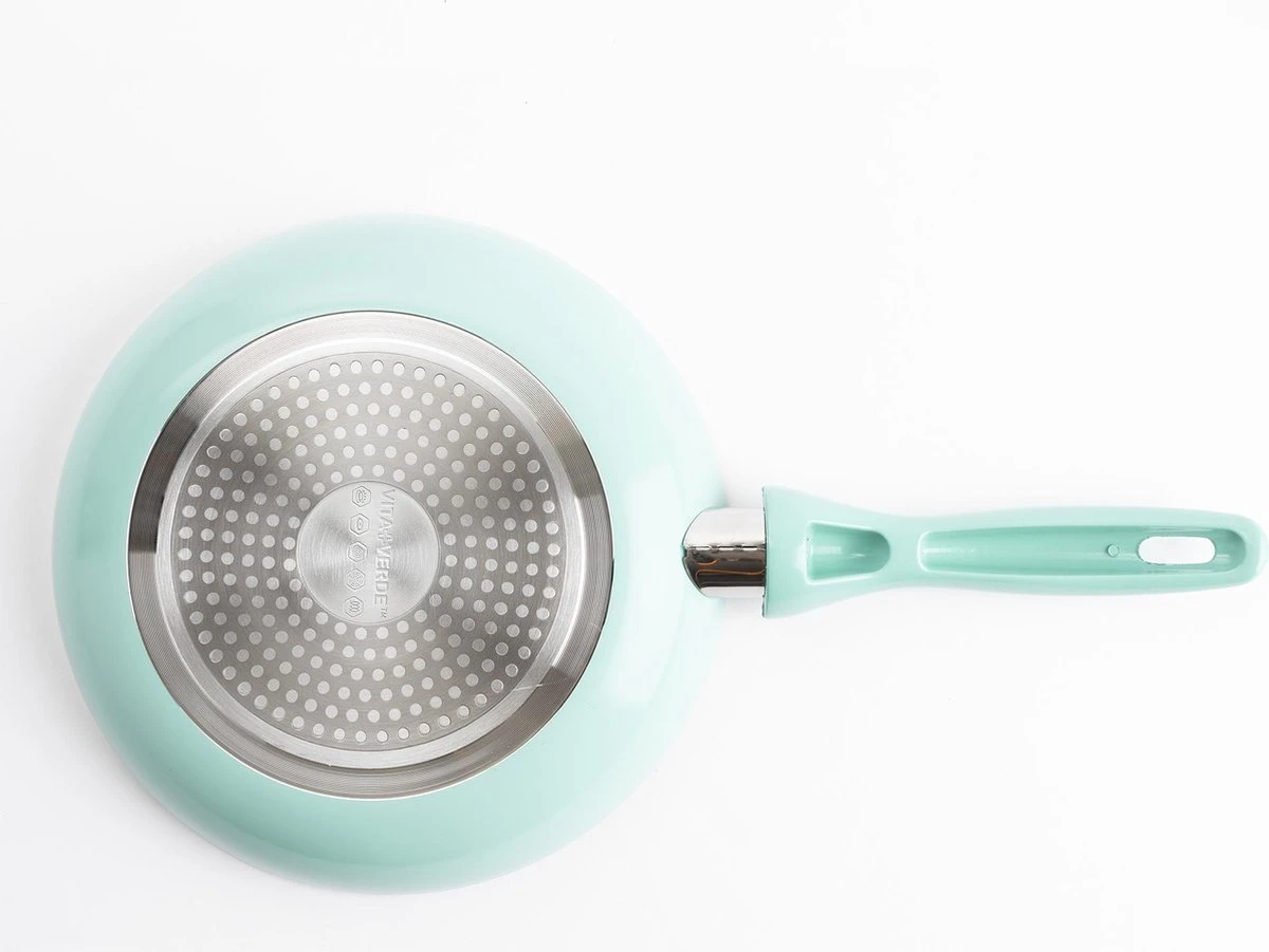 VitaVerde Expert Koekenpannenset Ø 20cm + Ø 24cm + Ø 28cm - Turquoise - Inductie - PFAS-vrij 5 VitaVerde Expert Koekenpannenset Ø 20cm + Ø 24cm + Ø 28cm - Turquoise - Inductie - PFAS-vrij - Afbeelding 3