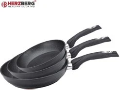 Herzberg HG-FP3: 3-Delige Koekenpan Van Gesmeed Aluminium 20/24/28 - ZILVER -Pot Kortingswinkel 1200x905 4