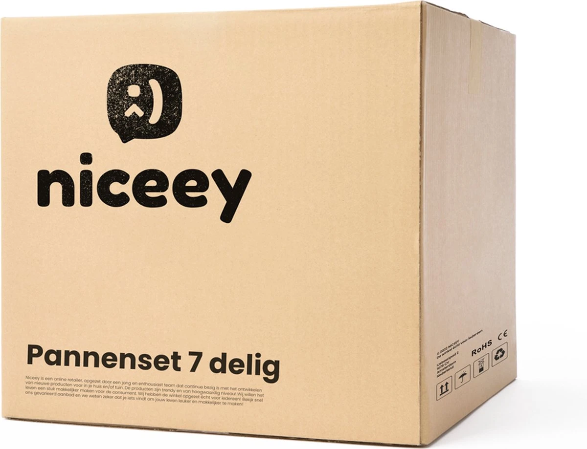 Niceey Pannenset - Voor Alle Warmtebronnen - Pannenset Inductie - Pannensets - 7 Delig 9 Niceey Pannenset - Voor Alle Warmtebronnen - Pannenset Inductie - Pannensets - 7 Delig - Afbeelding 7