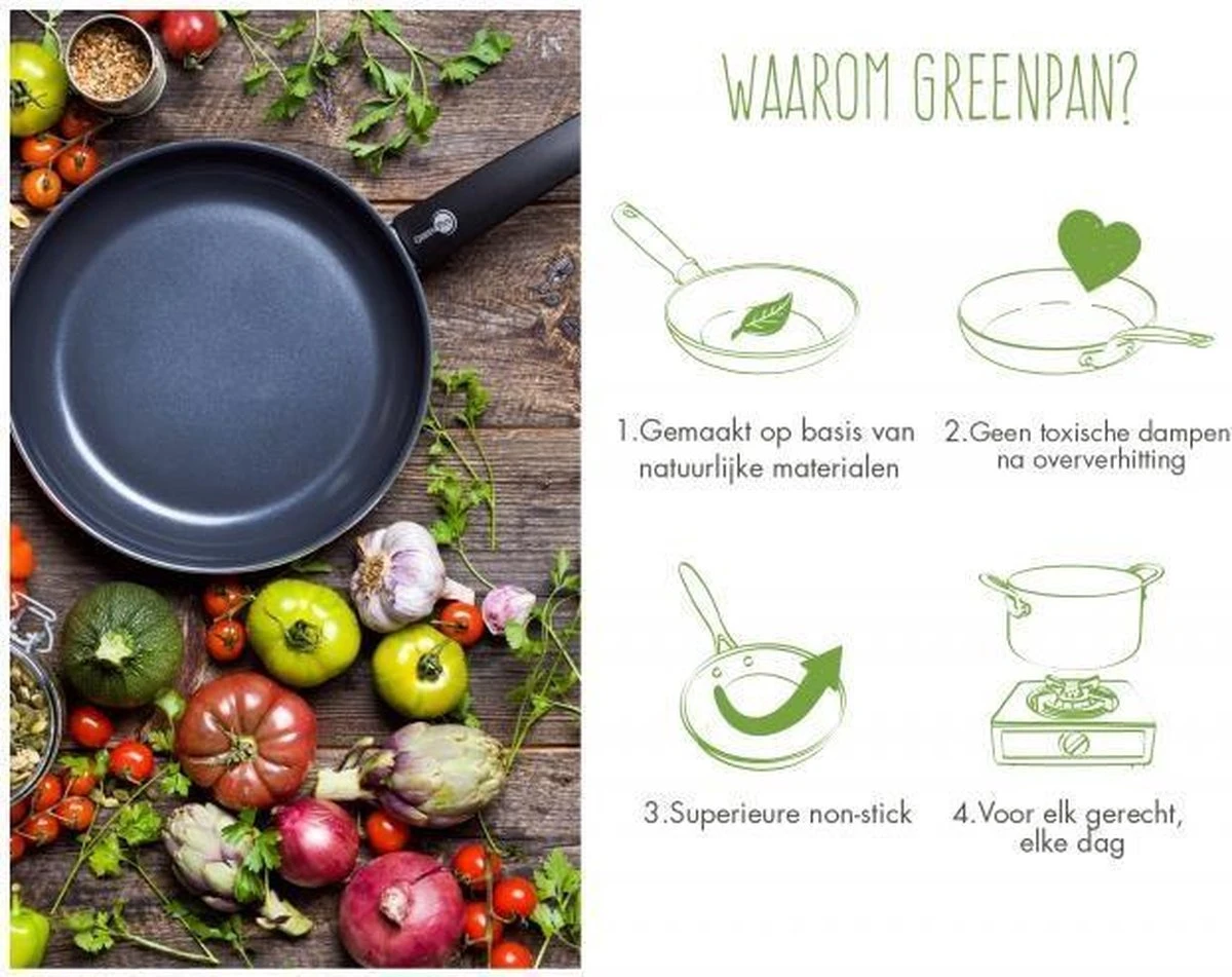 GreenPan Cambridge Keramische Koekenpan - Ø32 Cm - PFAS-vrij 14 GreenPan Cambridge Keramische Koekenpan - Ø32 Cm - PFAS-vrij - Afbeelding 12