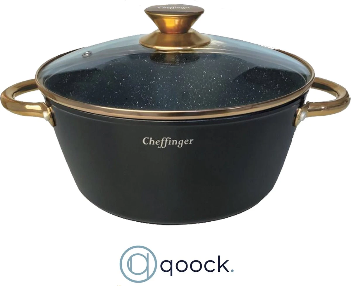 Cheffinger Luxe Braadpannen Set - Rose Gold Line - 6 Delig - Inclusief Deksel - Inductie - 20, 24 & 28CM 4 Cheffinger Luxe Braadpannen Set - Rose Gold Line - 6 Delig - Inclusief Deksel - Inductie - 20, 24 & 28CM - Afbeelding 2