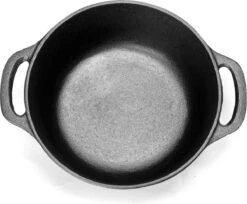 Gietijzeren Braadpan - 28 Cm - Pure Gietijzer - Niet Geëmailleerd - Geschikt Voor Inductie - Stoofpan Met Deksel - Sudderpan - Zwart -Pot Kortingswinkel 1200x989 1