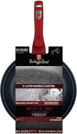 Berlinger Haus 1612 - Set Van 2 Granietpannen - Koekenpan - Rood Metallic - Burgundy Line - 22 En 26 Cm 7 Berlinger Haus 1612 - Set Van 2 Granietpannen - Koekenpan - Rood Metallic - Burgundy Line - 22 En 26 Cm -Pot Kortingswinkel 686x1200