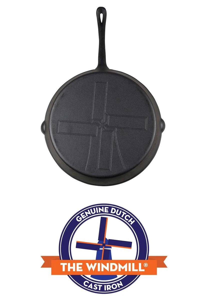 The Windmill Koekenpan Skillet Extra - 31,5 Cm - Gietijzer Zwart 6 The Windmill Koekenpan Skillet Extra - 31,5 Cm - Gietijzer Zwart - Afbeelding 4