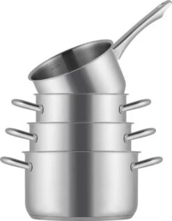 Sola Pannenset Blizz - 4 Delig - Ø Cm - Zilver - RVS - Sandwichbodem -Pot Kortingswinkel 933x1200